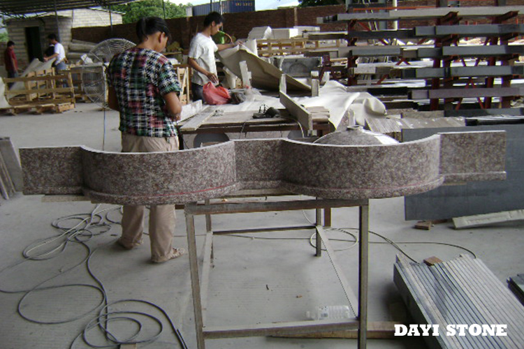 China Brown Granite Stone Vanitytop Conjoined basin - Dayi Stone